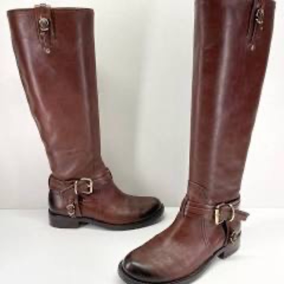 VINCE CAMUTO KABO 2 LEATHER TALL RIDING BOOTS NEW SZ 7.5 - Picture 1 of 6